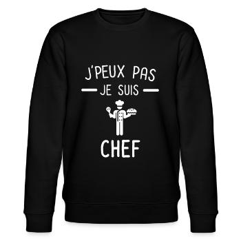 Je peux pas je suis chef cuisine pâtisserie - Sweat bio CHANGER Stanley/Stella Unisexe - noir - Devant - Nik (191cm) & Marisol (170cm)