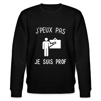 Je peux pas je suis prof - Sweat bio CHANGER Stanley/Stella Unisexe - noir - Devant - Nik (191cm) & Marisol (170cm)