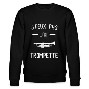 Je peux pas j'ai trompette instrument musique - Sweat bio CHANGER Stanley/Stella Unisexe - noir - Devant - Nik (191cm) & Marisol (170cm)