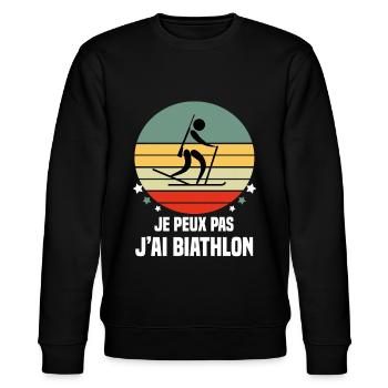 je peux pas j'ai biathlon vintage - Sweat bio CHANGER Stanley/Stella Unisexe - noir - Devant - Nik (191cm) & Marisol (170cm)