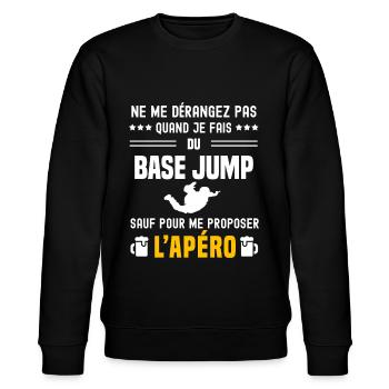 base jump ne dérangez pas sauf apéro - Sweat bio CHANGER Stanley/Stella Unisexe - noir - Devant - Nik (191cm) & Marisol (170cm)