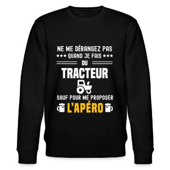tracteur ne dérangez pas sauf apéro - Sweat bio CHANGER Stanley/Stella Unisexe - noir - Devant - Nik (191cm) & Marisol (170cm)
