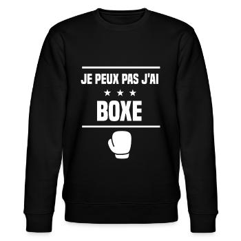 Je Peux Pas J'ai boxe gants humour boxeur - Sweat bio CHANGER Stanley/Stella Unisexe - noir - Devant - Nik (191cm) & Marisol (170cm)