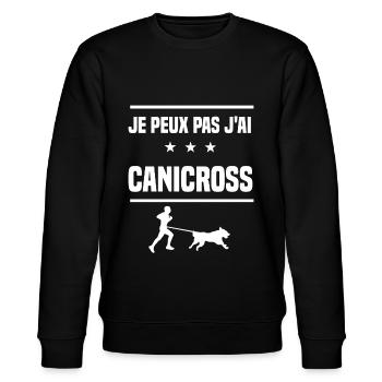 Je Peux Pas J'ai canicross humour canicross - Sweat bio CHANGER Stanley/Stella Unisexe - noir - Devant - Nik (191cm) & Marisol (170cm)
