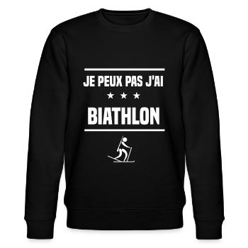 Je Peux Pas J'ai biathlon humour biathlète - Sweat bio CHANGER Stanley/Stella Unisexe - noir - Devant - Nik (191cm) & Marisol (170cm)