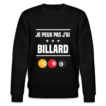 Je Peux Pas J'ai billard boule humour billardiste - Sweat bio CHANGER Stanley/Stella Unisexe - noir - Devant - Nik (191cm) & Marisol (170cm)