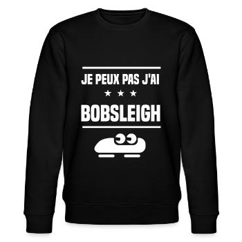 Je Peux Pas J'ai bobsleigh humour bobsleigher - Sweat bio CHANGER Stanley/Stella Unisexe - noir - Devant - Nik (191cm) & Marisol (170cm)