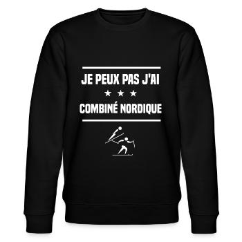 Je Peux Pas J'ai combiné nordique humour skieur - Sweat bio CHANGER Stanley/Stella Unisexe - noir - Devant - Nik (191cm) & Marisol (170cm)