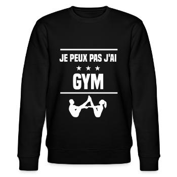 Je Peux Pas J'ai gym humour gymnaste - Sweat bio CHANGER Stanley/Stella Unisexe - noir - Devant - Nik (191cm) & Marisol (170cm)