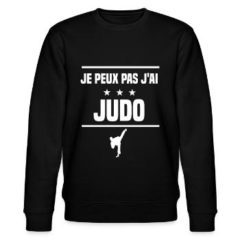 Je Peux Pas J'ai judo humour judoka - Sweat bio CHANGER Stanley/Stella Unisexe - noir - Devant - Nik (191cm) & Marisol (170cm)