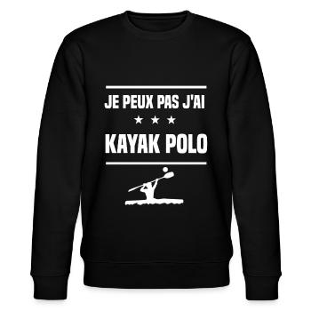 Je Peux Pas J'ai kayak polo humour kayakeur - Sweat bio CHANGER Stanley/Stella Unisexe - noir - Devant - Nik (191cm) & Marisol (170cm)