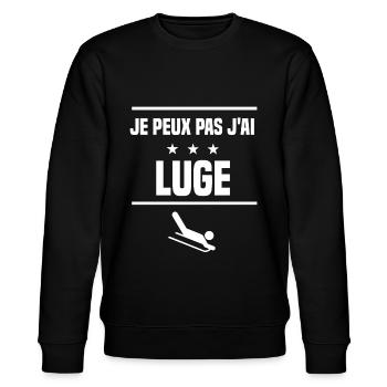 Je Peux Pas J'ai luge humour lugeur - Sweat bio CHANGER Stanley/Stella Unisexe - noir - Devant - Nik (191cm) & Marisol (170cm)