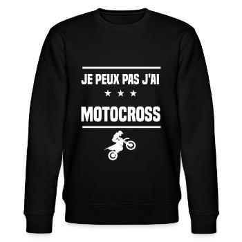 Je Peux Pas J'ai motocross motard humour motard - Sweat bio CHANGER Stanley/Stella Unisexe - noir - Devant - Nik (191cm) & Marisol (170cm)