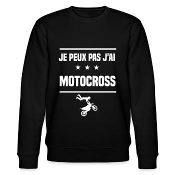 Je Peux Pas J'ai motocross humour motard - Sweat bio CHANGER Stanley/Stella Unisexe - noir - Devant - Nik (191cm) & Marisol (170cm)