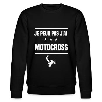 Je Peux Pas J'ai motocross moto humour motard - Sweat bio CHANGER Stanley/Stella Unisexe - noir - Devant - Nik (191cm) & Marisol (170cm)