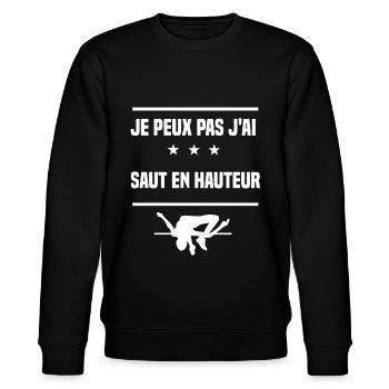 Je Peux Pas J'ai saut en hauteur humour athlète - Sweat bio CHANGER Stanley/Stella Unisexe - noir - Devant - Nik (191cm) & Marisol (170cm)