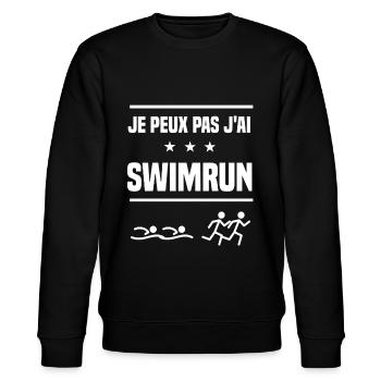 Je Peux Pas J'ai swimrun humour triathlète - Sweat bio CHANGER Stanley/Stella Unisexe - noir - Devant - Nik (191cm) & Marisol (170cm)