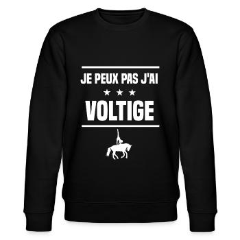 Je Peux Pas J'ai voltige humour voltigeur - Sweat bio CHANGER Stanley/Stella Unisexe - noir - Devant - Nik (191cm) & Marisol (170cm)