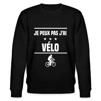 Je Peux Pas J'ai vélo vtt humour cycliste - Sweat bio CHANGER Stanley/Stella Unisexe - noir - Devant - Nik (191cm) & Marisol (170cm)