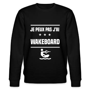 Je Peux Pas J'ai wakeboard humour wakeboardeur - Sweat bio CHANGER Stanley/Stella Unisexe - noir - Devant - Nik (191cm) & Marisol (170cm)