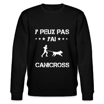 Je peux pas j'ai canicross cadeau canicross - Sweat bio CHANGER Stanley/Stella Unisexe - noir - Devant - Nik (191cm) & Marisol (170cm)