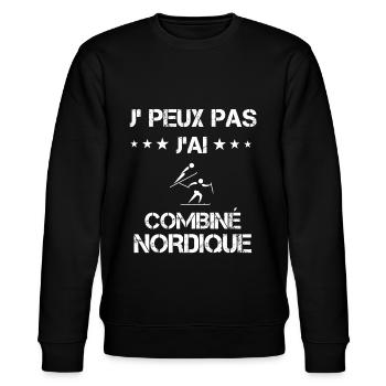 Je peux pas j'ai combiné nordique cadeau skieur - Sweat bio CHANGER Stanley/Stella Unisexe - noir - Devant - Nik (191cm) & Marisol (170cm)
