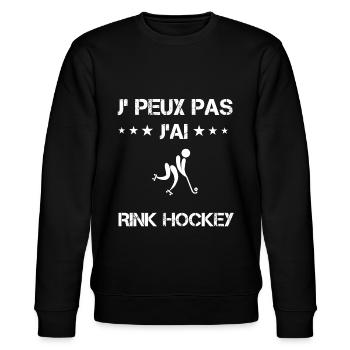 Je peux pas j'ai rink hockey cadeau hockeyeur - Sweat bio CHANGER Stanley/Stella Unisexe - noir - Devant - Nik (191cm) & Marisol (170cm)