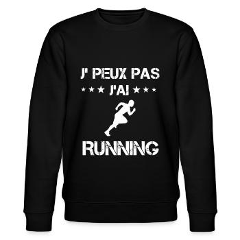 Je peux pas j'ai running cadeau coureur - Sweat bio CHANGER Stanley/Stella Unisexe - noir - Devant - Nik (191cm) & Marisol (170cm)