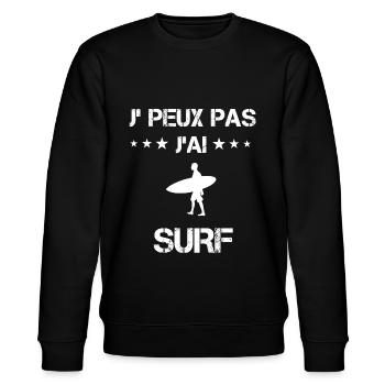 Je peux pas j'ai surf cadeau surfeur - Sweat bio CHANGER Stanley/Stella Unisexe - noir - Devant - Nik (191cm) & Marisol (170cm)