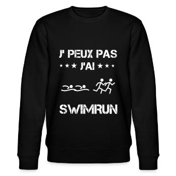 Je peux pas j'ai swimrun cadeau triathlète - Sweat bio CHANGER Stanley/Stella Unisexe - noir - Devant - Nik (191cm) & Marisol (170cm)