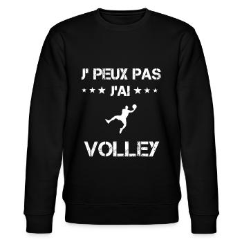 Je peux pas j'ai volley cadeau volleyeur - Sweat bio CHANGER Stanley/Stella Unisexe - noir - Devant - Nik (191cm) & Marisol (170cm)