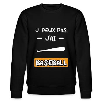 je peux pas j'ai baseball batte cadeau baseball - Sweat bio CHANGER Stanley/Stella Unisexe - noir - Devant - Nik (191cm) & Marisol (170cm)