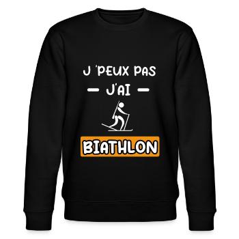 je peux pas j'ai biathlon cadeau biathlon - Sweat bio CHANGER Stanley/Stella Unisexe - noir - Devant - Nik (191cm) & Marisol (170cm)