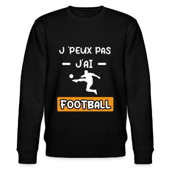 je peux pas j'ai football sport cadeau football - Sweat bio CHANGER Stanley/Stella Unisexe - noir - Devant - Nik (191cm) & Marisol (170cm)