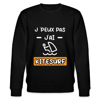 je peux pas j'ai kitesurf cadeau kitesurf - Sweat bio CHANGER Stanley/Stella Unisexe - noir - Devant - Nik (191cm) & Marisol (170cm)