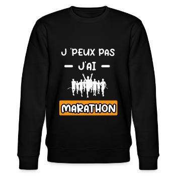 je peux pas j'ai marathon cadeau marathon - Sweat bio CHANGER Stanley/Stella Unisexe - noir - Devant - Nik (191cm) & Marisol (170cm)