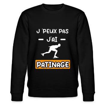 je peux pas j'ai patinage cadeau patinage - Sweat bio CHANGER Stanley/Stella Unisexe - noir - Devant - Nik (191cm) & Marisol (170cm)