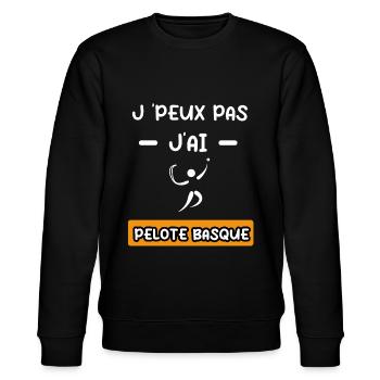 je peux pas j'ai pelote basque cadeau pelote - Sweat bio CHANGER Stanley/Stella Unisexe - noir - Devant - Nik (191cm) & Marisol (170cm)