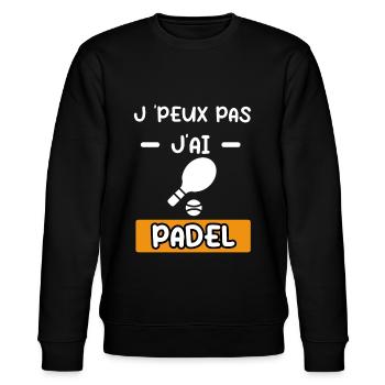 je peux pas j'ai padel raquette cadeau padel - Sweat bio CHANGER Stanley/Stella Unisexe - noir - Devant - Nik (191cm) & Marisol (170cm)
