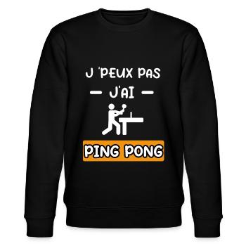 je peux pas j'ai ping pong cadeau ping pong - Sweat bio CHANGER Stanley/Stella Unisexe - noir - Devant - Nik (191cm) & Marisol (170cm)