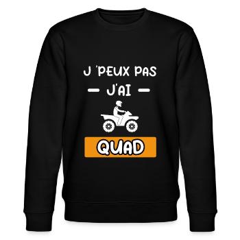 je peux pas j'ai quad cadeau quad - Sweat bio CHANGER Stanley/Stella Unisexe - noir - Devant - Nik (191cm) & Marisol (170cm)