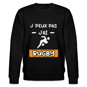 je peux pas j'ai rugby joueur cadeau rugby - Sweat bio CHANGER Stanley/Stella Unisexe - noir - Devant - Nik (191cm) & Marisol (170cm)