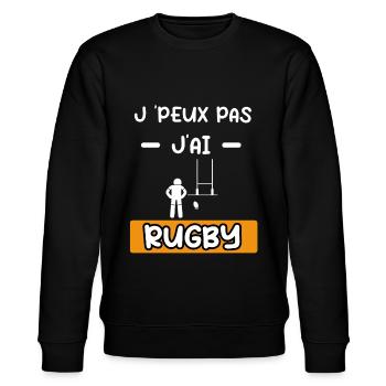 je peux pas j'ai rugby sport cadeau rugby - Sweat bio CHANGER Stanley/Stella Unisexe - noir - Devant - Nik (191cm) & Marisol (170cm)