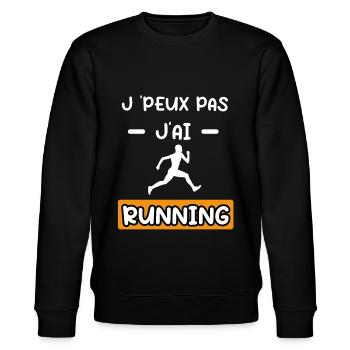 je peux pas j'ai running courir cadeau running - Sweat bio CHANGER Stanley/Stella Unisexe - noir - Devant - Nik (191cm) & Marisol (170cm)