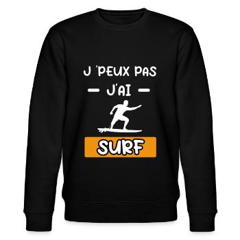 je peux pas j'ai surf board cadeau surf - Sweat bio CHANGER Stanley/Stella Unisexe - noir - Devant - Nik (191cm) & Marisol (170cm)