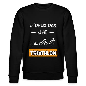 je peux pas j'ai triathlon cadeau triathlon - Sweat bio CHANGER Stanley/Stella Unisexe - noir - Devant - Nik (191cm) & Marisol (170cm)
