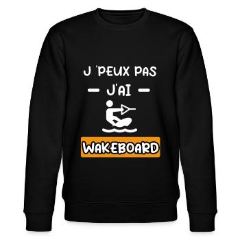 je peux pas j'ai wakeboard cadeau wakeboard - Sweat bio CHANGER Stanley/Stella Unisexe - noir - Devant - Nik (191cm) & Marisol (170cm)