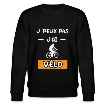 je peux pas j'ai vélo vtt cadeau vélo - Sweat bio CHANGER Stanley/Stella Unisexe - noir - Devant - Nik (191cm) & Marisol (170cm)