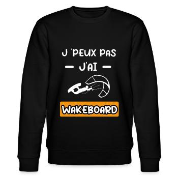 je peux pas j'ai wakeboard wind surf cadeau surf - Sweat bio CHANGER Stanley/Stella Unisexe - noir - Devant - Nik (191cm) & Marisol (170cm)
