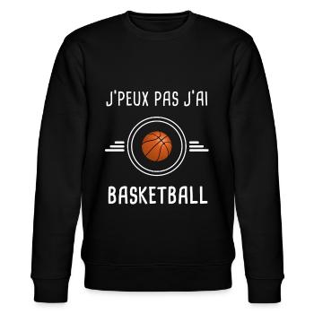 basketball je peux pas j'ai basketball basketteur - Sweat bio CHANGER Stanley/Stella Unisexe - noir - Devant - Nik (191cm) & Marisol (170cm)